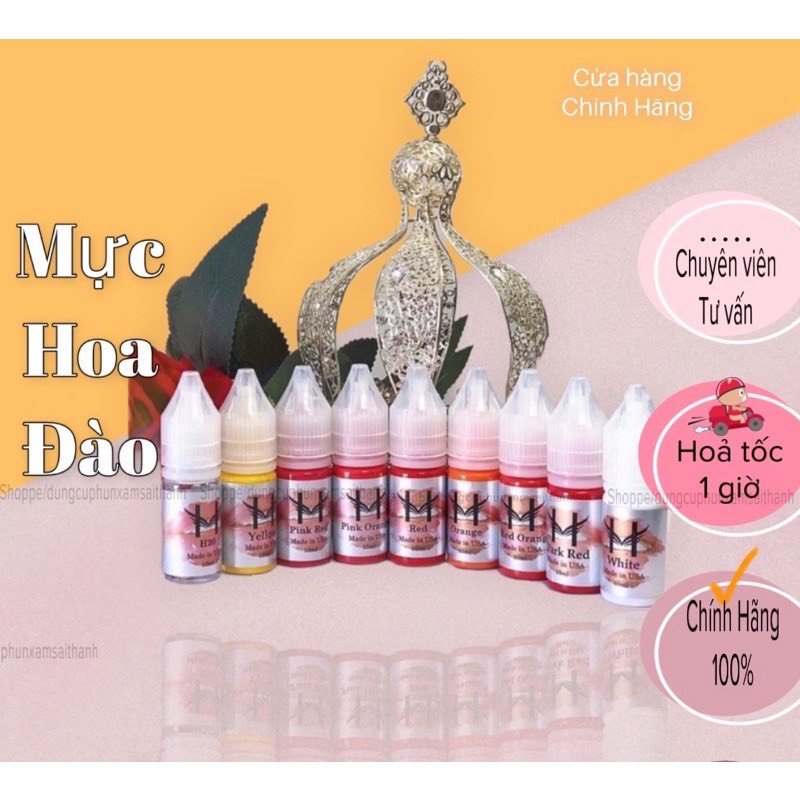 [CHÍNH HÃNG] Mực hoa đào ❤️ đỏ cam
