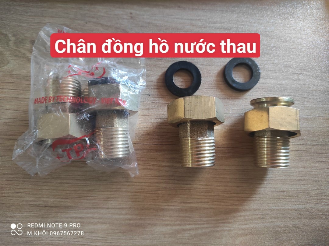 Chân đồng hồ nước xi và đồng thau (Rắc co 21-27)