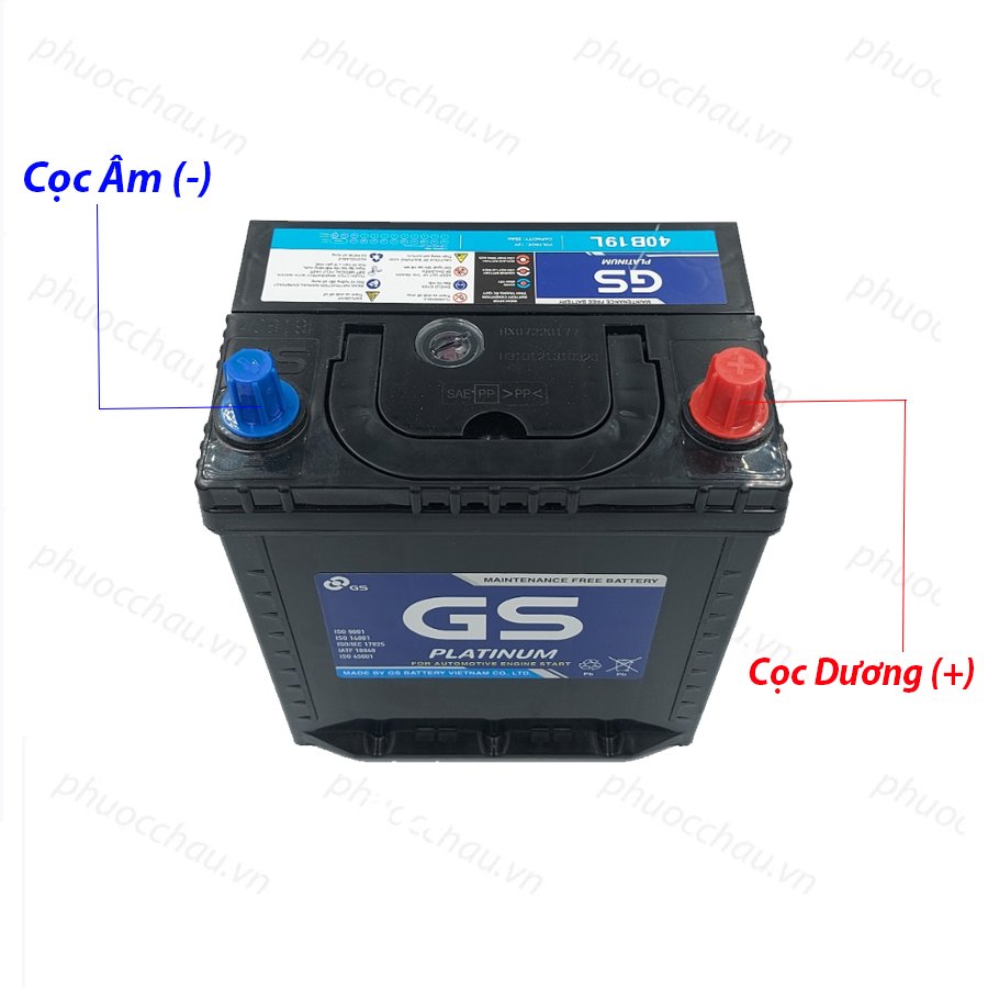 Bình ắc quy 12v-35ah, ắc quy ô tô gs mf 40b19l/r/l