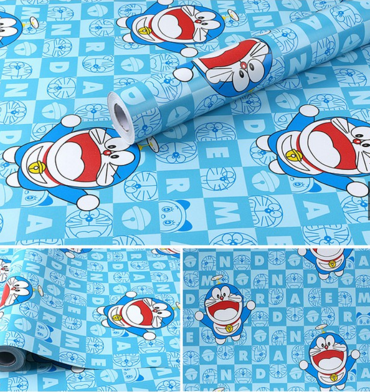 20M DECAL GIẤY DÁN TƯỜNG KEO SẴN KHỔ 45CM MẪU DOREMON CHỮ SỐ