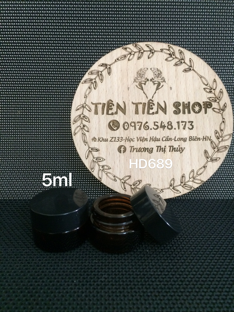 Hũ thuỷ tinh nâu 5ml M6