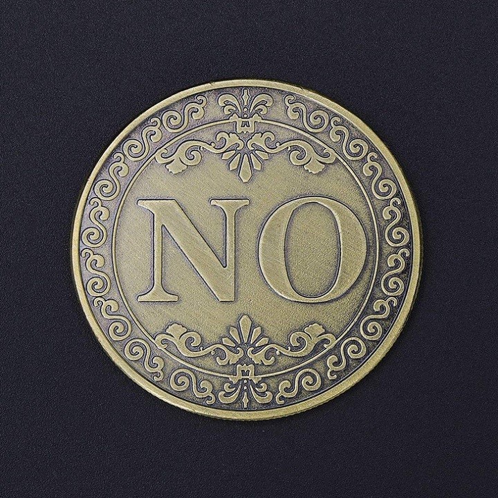 ĐỒ CHƠI MÔ HÌNH ĐỒNG XU BẰNG ĐỒNG ĐIÊU KHẮC HOA VĂN HAI MẶT CHỮ YES, NO. TH195