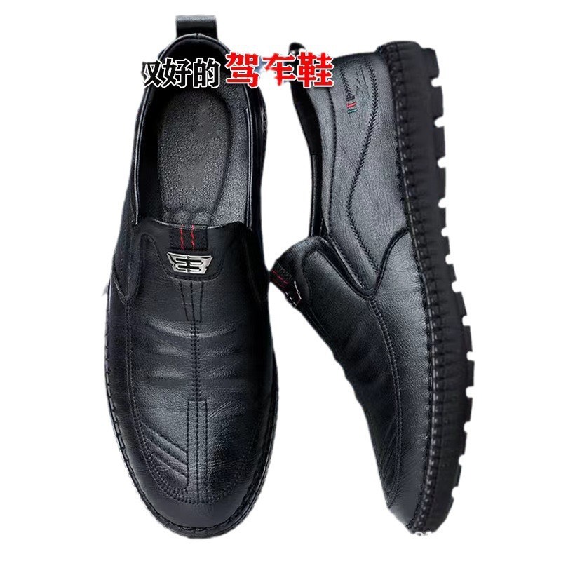 Giày lười nam da PU gắn logo E3 bền đẹp