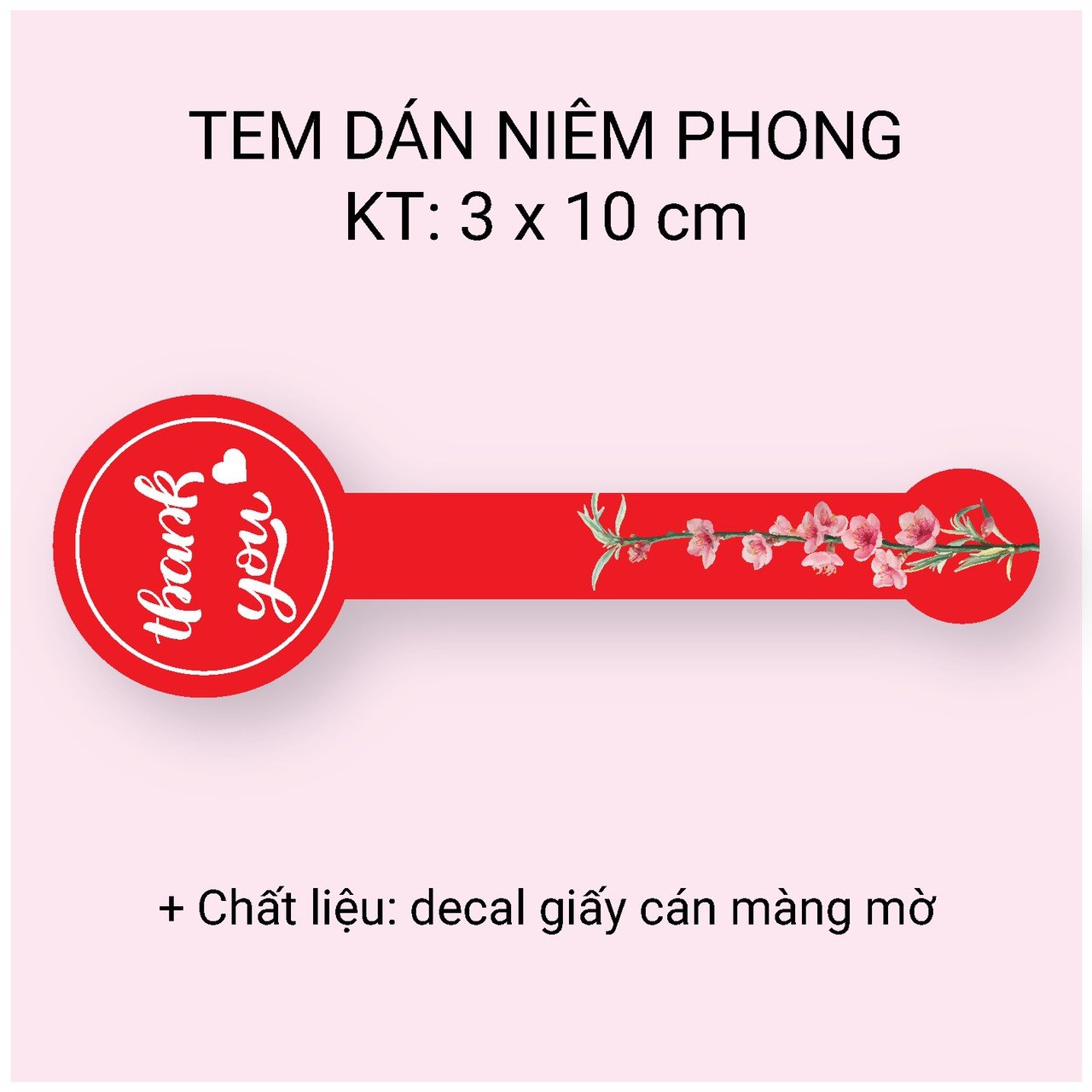 100 Tem niêm phong, nhãn dán "Thank you"