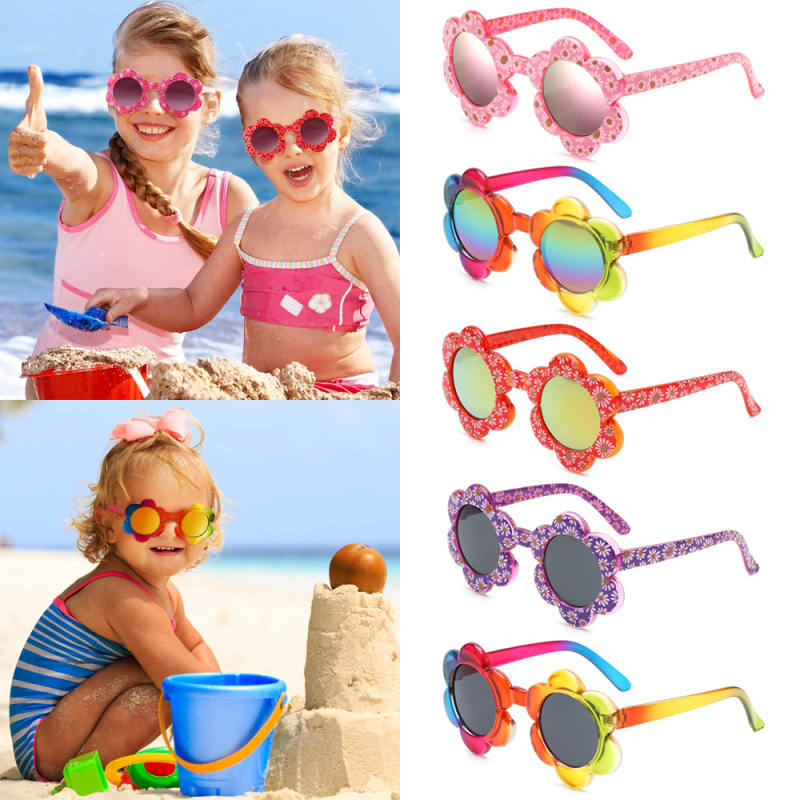 Giá bán COMEUPSTORE14E5 Outdoor Travel Photography Colorful Flower Shaped Sunglasses for Toddler Girls Boys Kids Sunglasses Round Flower Sunglasses