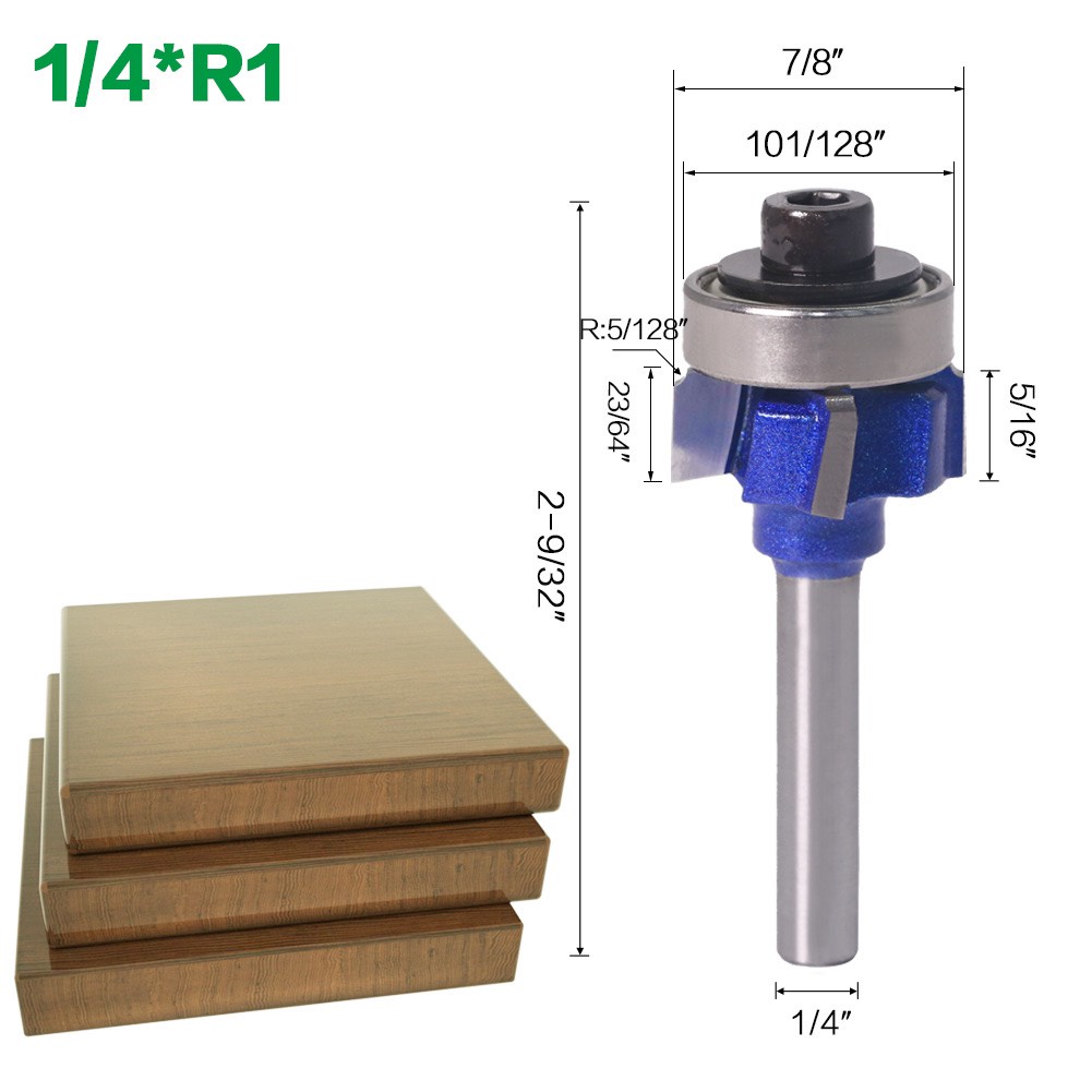 Mũi phay gọt chỉ dán cạnh gỗ mũi soi bo mép tròn r1 r2 mpcc4cx