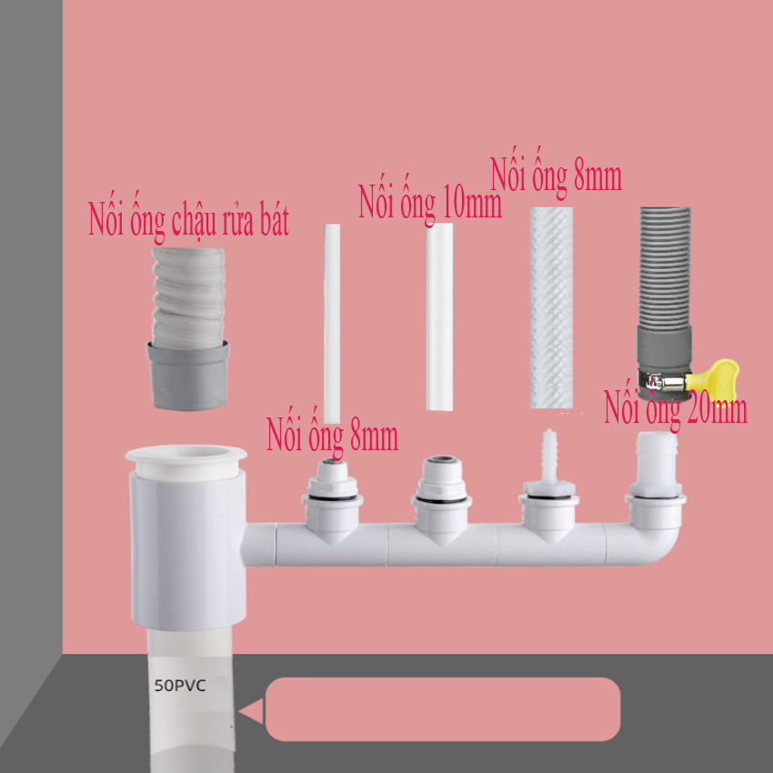 Cút chia thoát nước xi phông chậu rửa bát đa năng ti0471c
