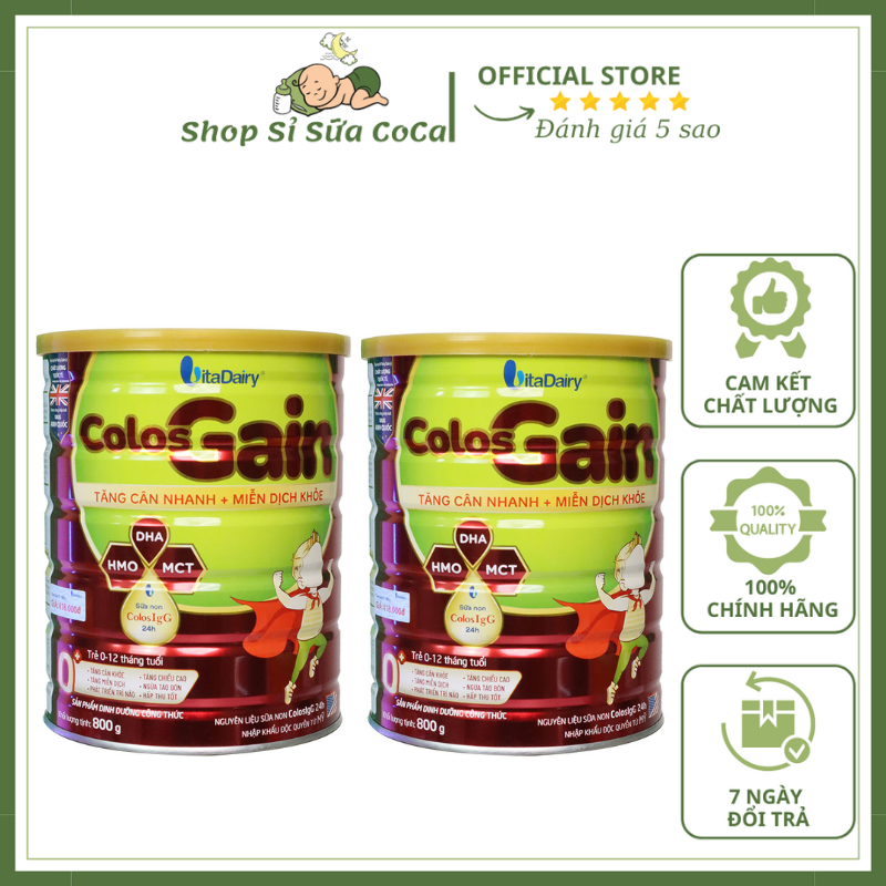 Combo 2 hộp Colos Gain 0+ 800gr [date 2026- tích xu]
