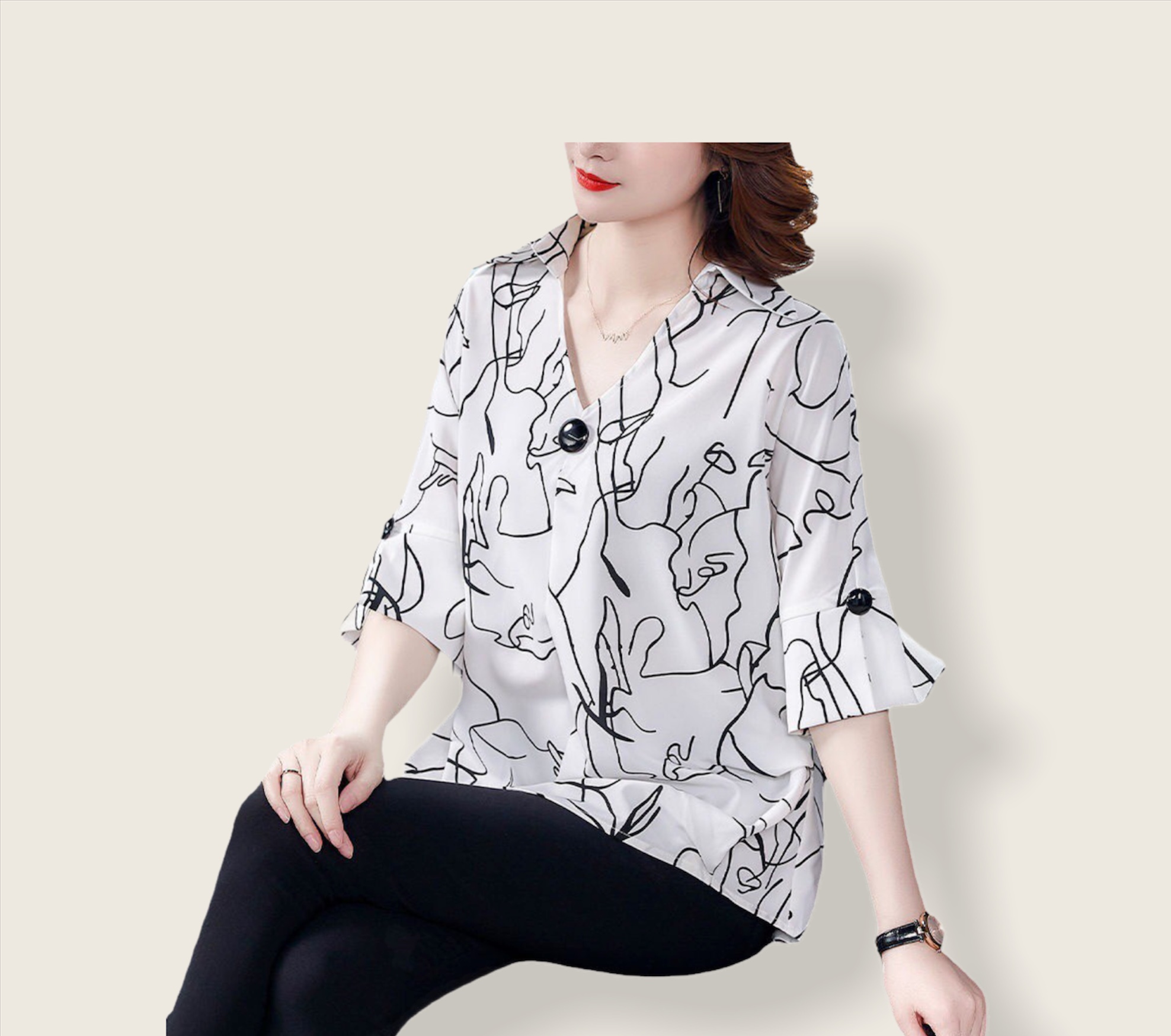 ao lụa trung niên cao cấp thời ( thời trang trung niên tessa xinh) L79-621