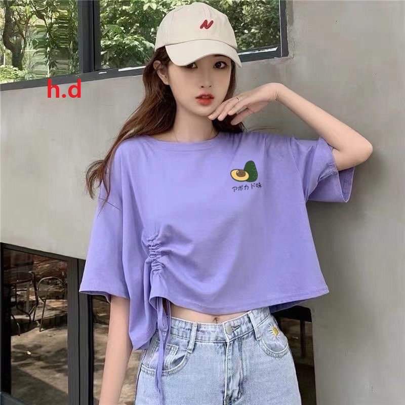 Áo croptop dây rút quả bơ HD6