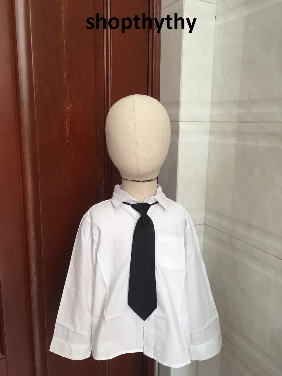 White shirt with necktie black for boys