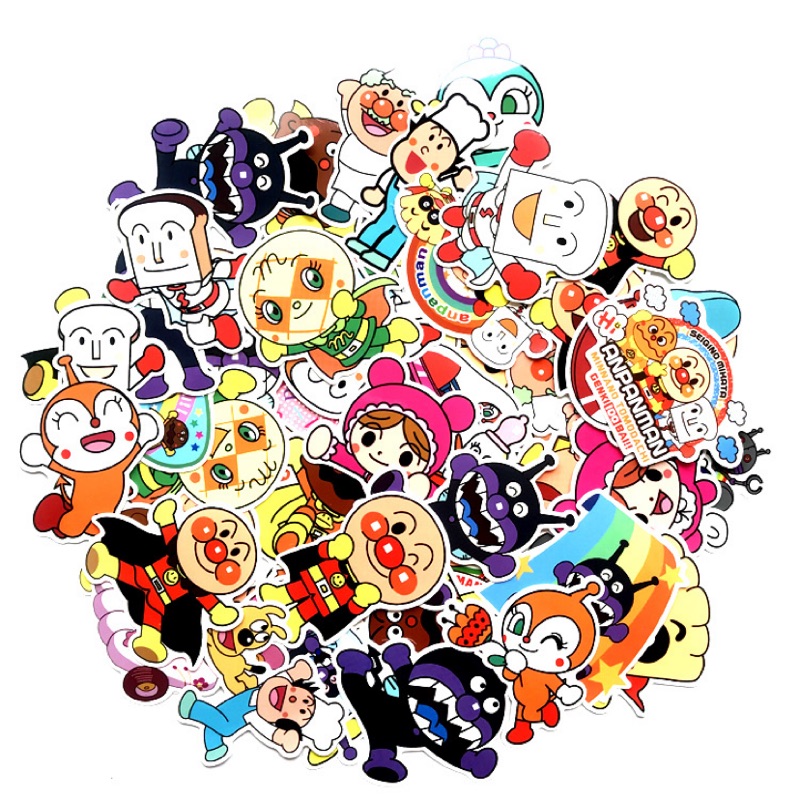 Set 30-80 Sticker Anpanman ảnh decal hình dán ép lụa
