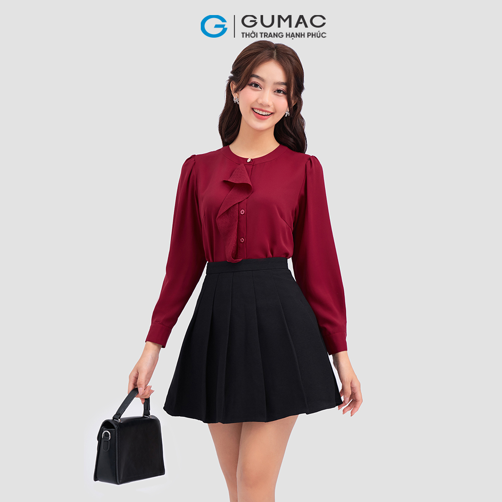 Chân váy A xếp ly thời trang GUMAC VC12051