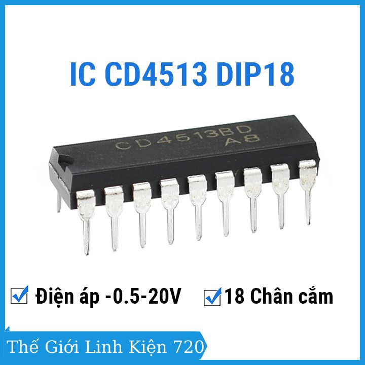 Ic cd4513 dip18 18 chân cắm