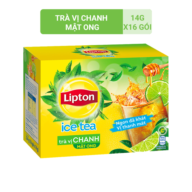 TRÀ LIPTON dạng bột pha ICE TEA VỊ CHANH MẬT ONG hộp 16 gói x 14g