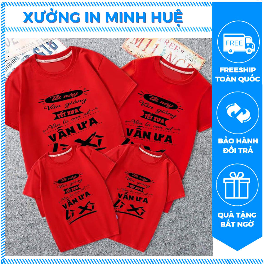 Áo thun gia đình tết lì xì đi mặc nhóm cặp đôi đều đẹp cotton co dãn đủ size
