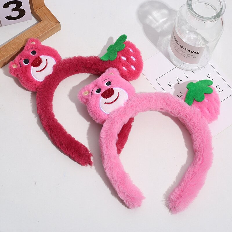 Cài tóc gấu dâu tây hồng lotso dễ thương