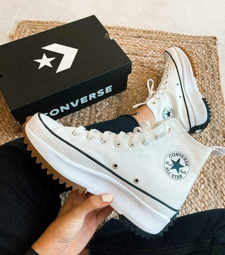 Giày Sneaker Converse Run Star Hike High White ( Tặng túi converse + bill + tất)