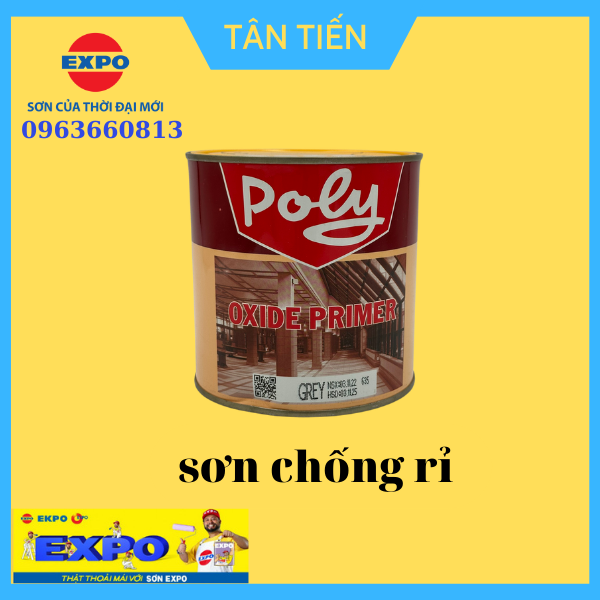 Sơn Lót Chống Rỉ Sét Xám-Đỏ Poly 1KG