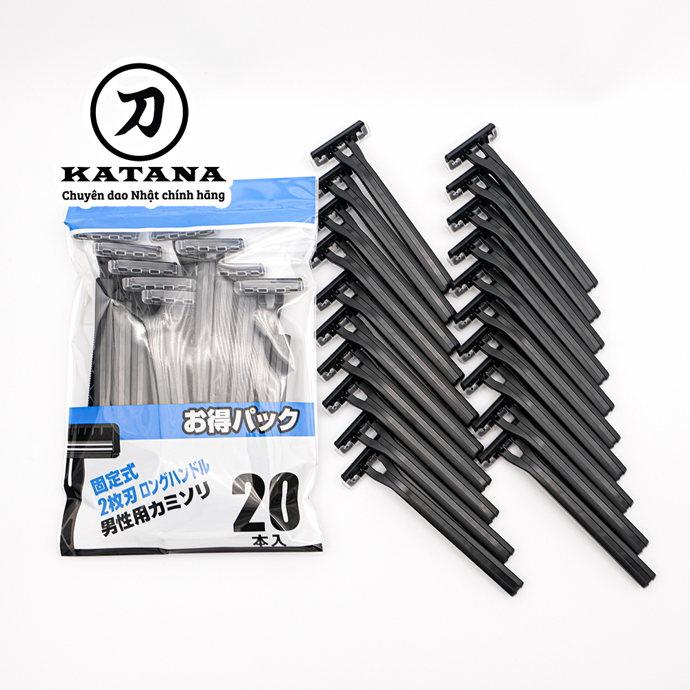Dao cạo râu cao cấp Nhật LUF-20P bộ 20 chiếc (màu đen)