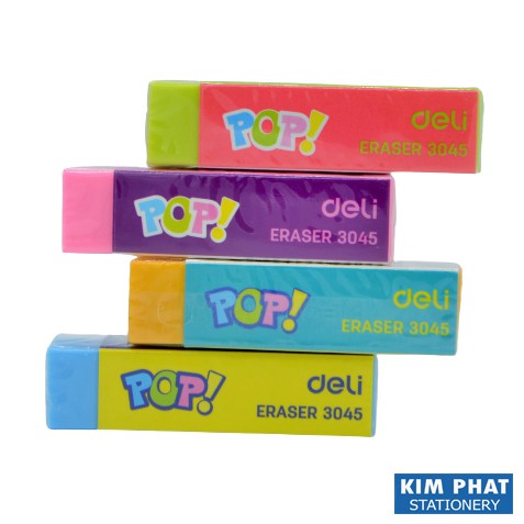 Gôm tẩy 2B 4 màu POP DELI E3045 (Combo 2 cái)