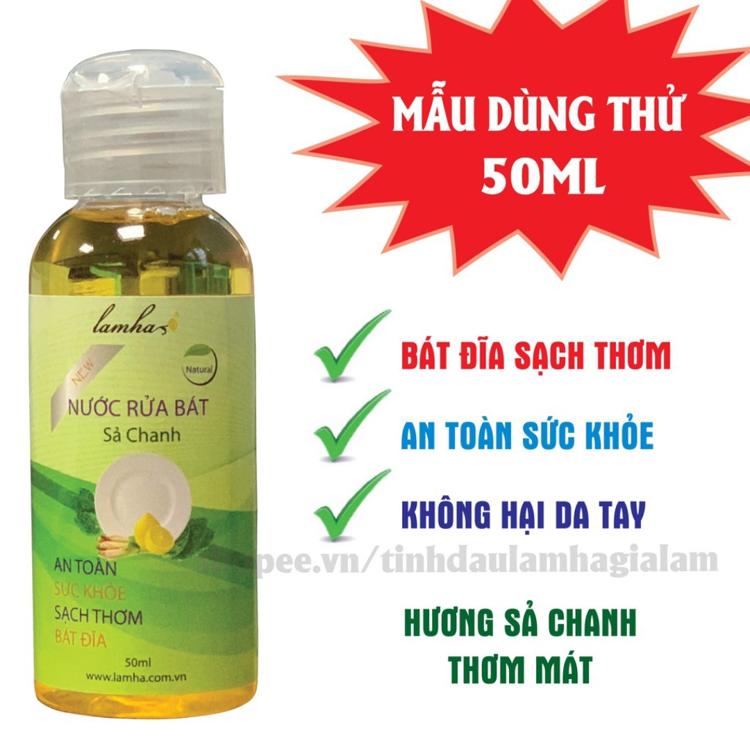 Nước rửa chén bát Sả Chanh | Lam Hà | Mẫu dùng thử 50ml