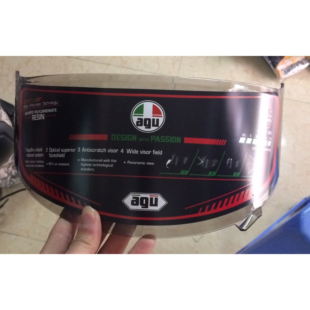Kính Gắn Mũ Bảo Hiểm Fullface Agu