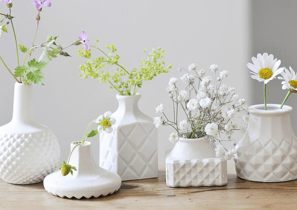 BÌNH GỐM - [BỘ 1] - lọ hoa MINI - decor - gốm sứ bát tràng- hoa khô- [201]