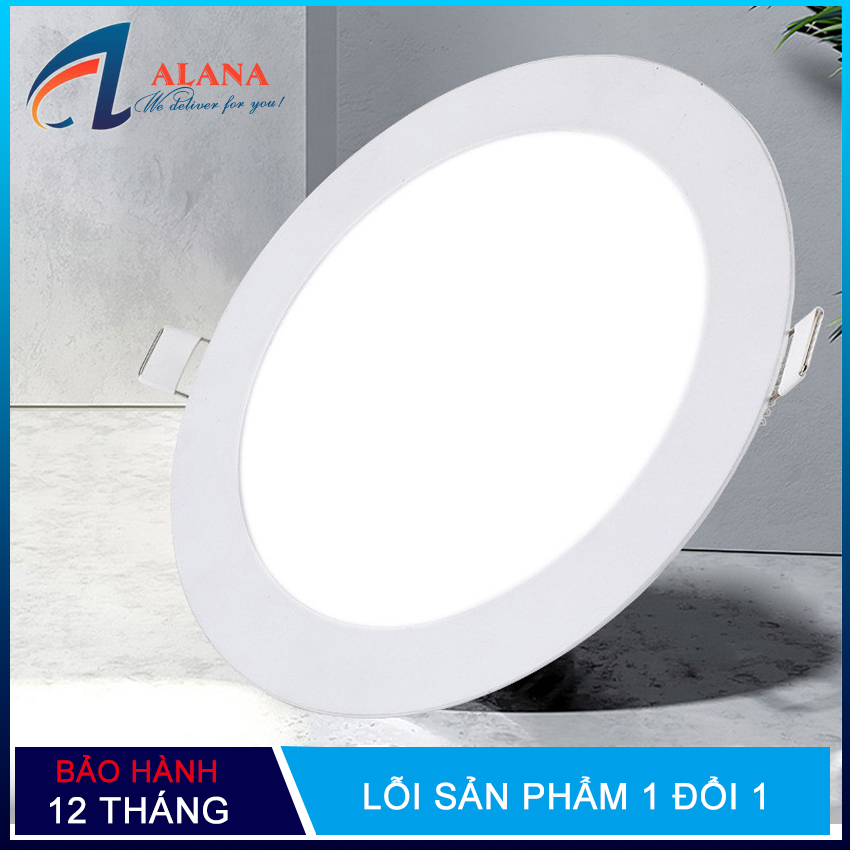 Đèn âm trần, đèn led âm trần siêu mỏng tròn 12w ánh sáng trắng