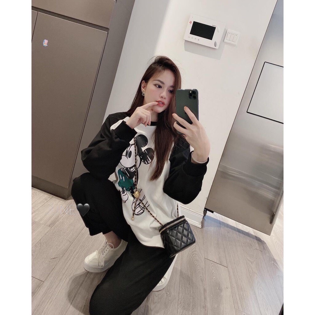 Bộ thu đông nữ dài tay hình micky đáng yêu