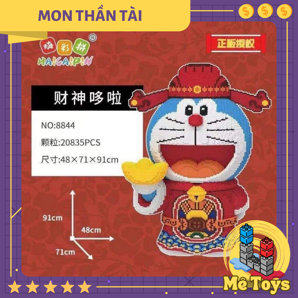 Đồ chơi lắp ghép mô hình doraemon thần tài 40cm-68cm-91cm decor cực đẹp