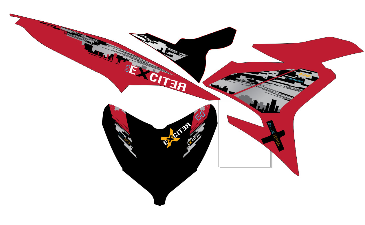 Tem chế exciter 150 thành phố 2020 tặng logo