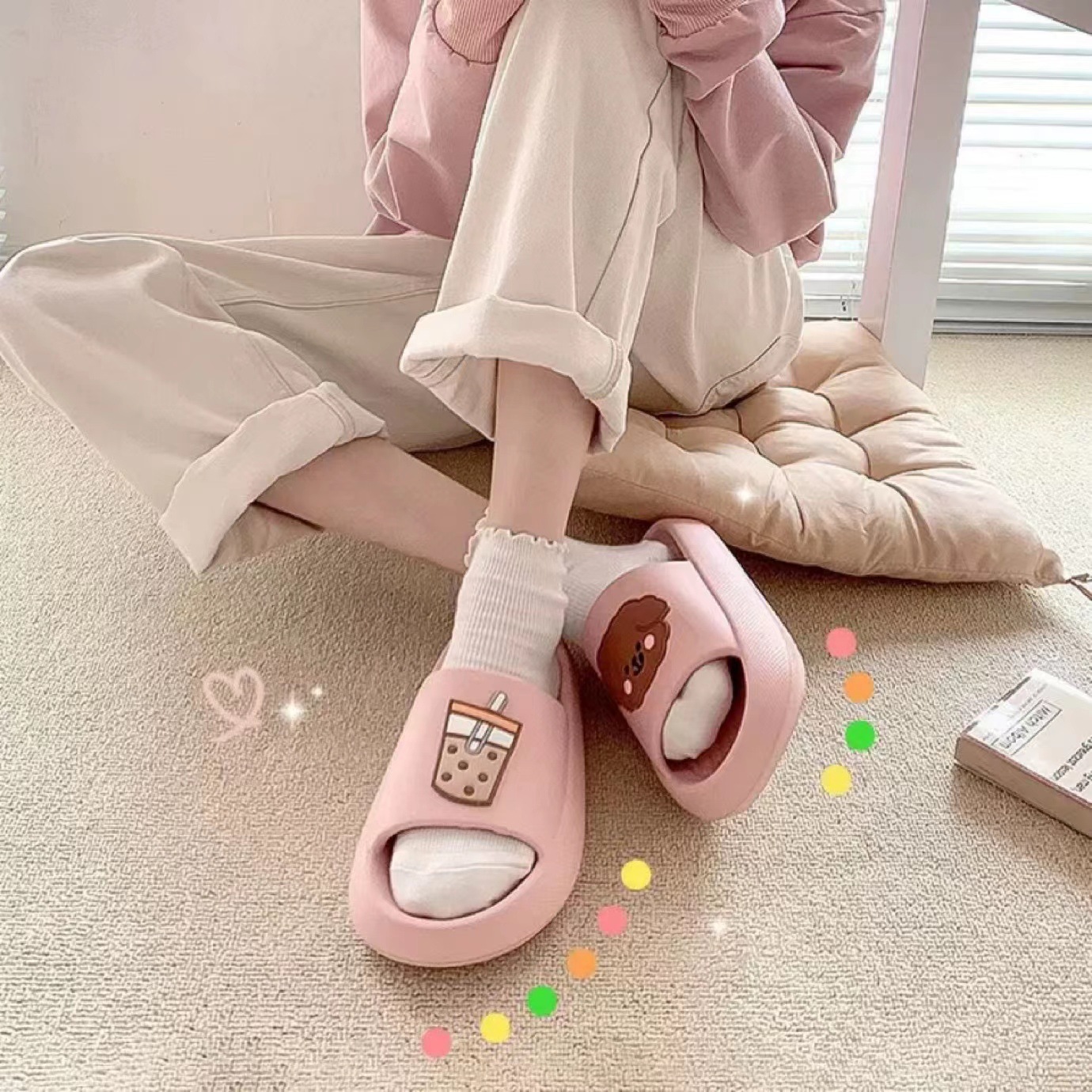 Dép bánh mì trà sữa đáng yêu