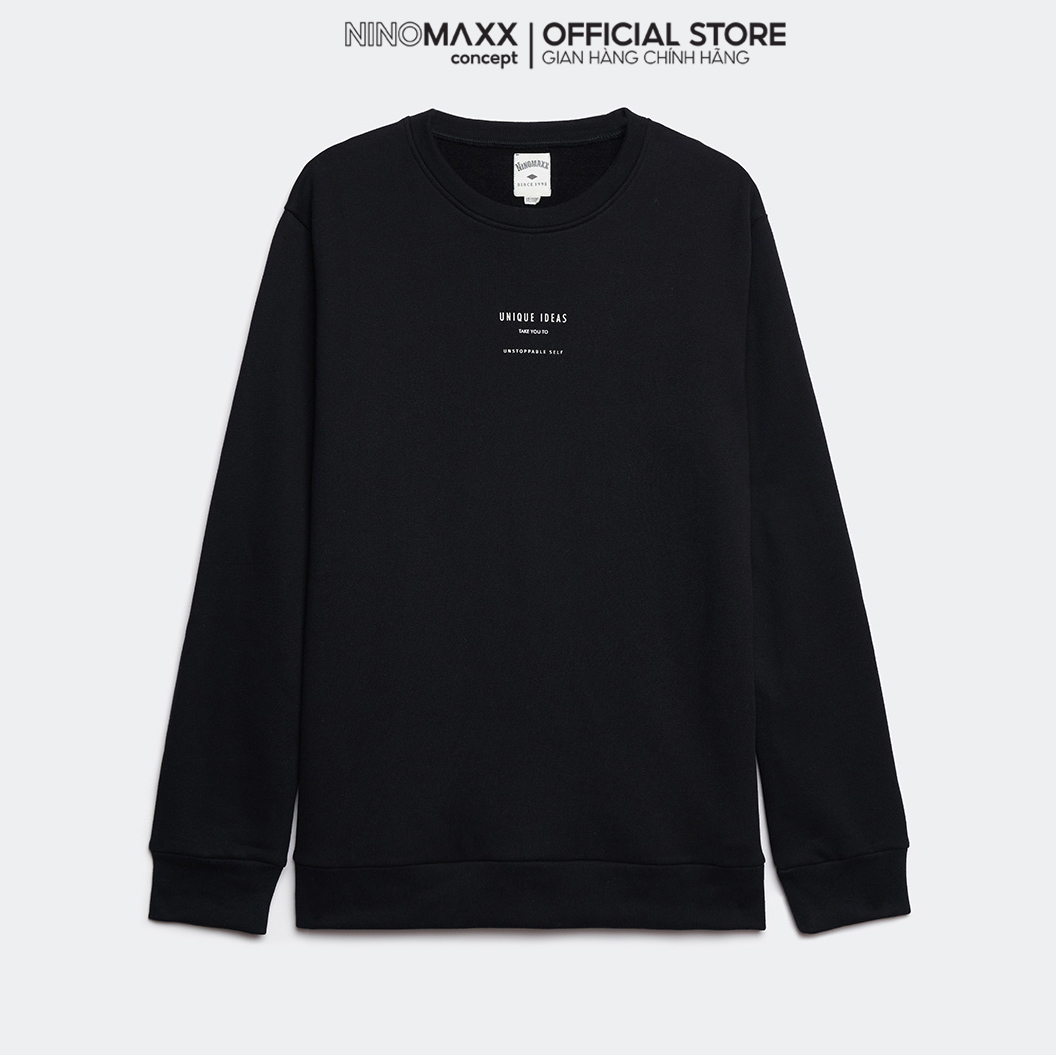Ninomaxx áo hoodies basic nam chất liệu cotton pha polyester 2208029
