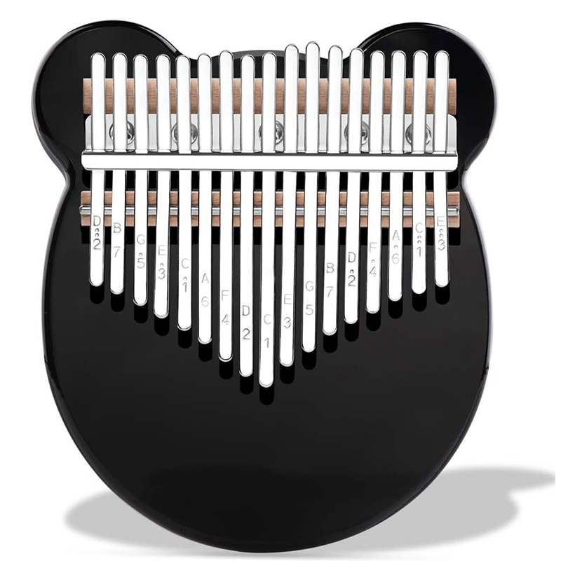 17 Keys Kalimba Crystal Thumb Piano Acrylic Portable Musical Instrument Gifts for Kids Adult Beginners (Black)
