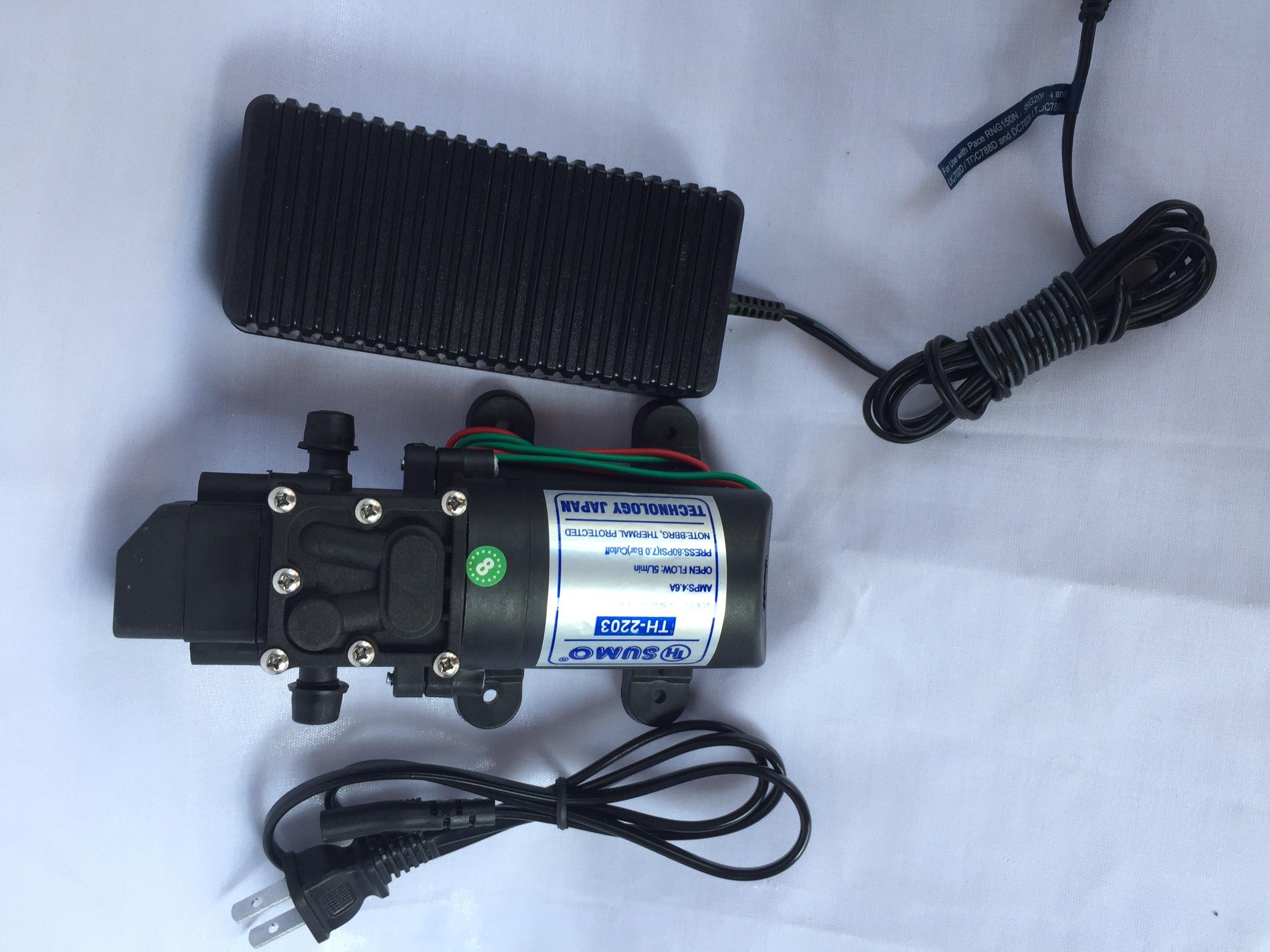 Máy bơm mini phun sương tưới lan, rửa xe SUMO 12V kèm nguồn Adapter 12V5A... Máy tự động hút và ngắt nước