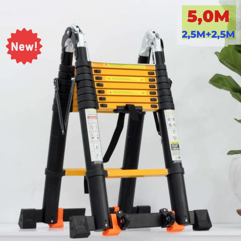 Thang nhôm rút đôi (Chữ A: 2,5m; Chữ I: 5m) Sumika SKS500D New