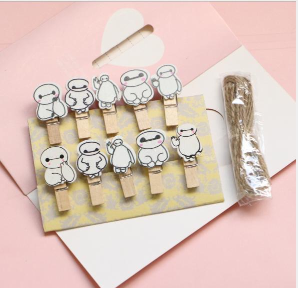 [HCM]10 kẹp gỗ hình robot baymax