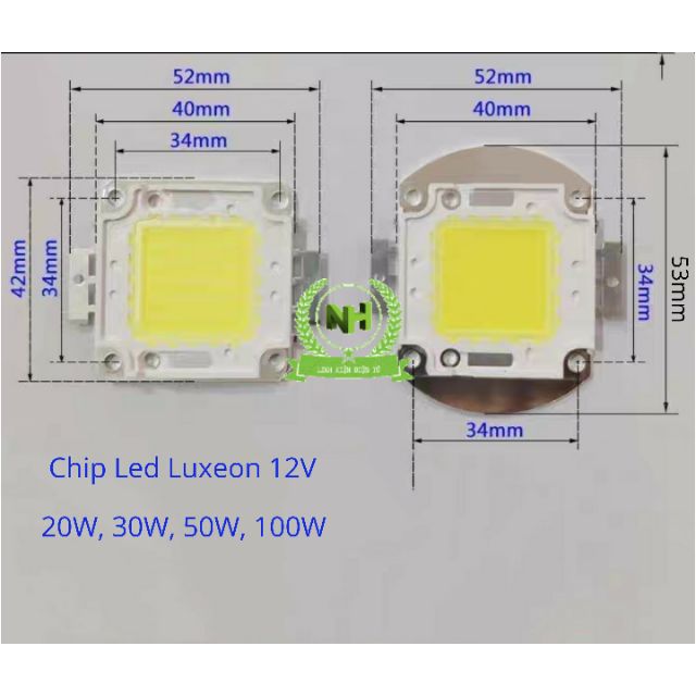 Nhân Led Chip Led 36V DC (20W, 30W, 50W, 100W ) đủ công suất