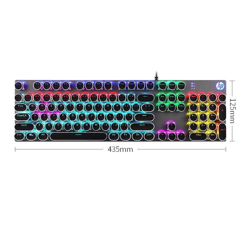 Bàn phím cơ HP gaming có đèn led 7 màu nhiều chế độ chỉnh phím tròn keyboard chơi game GK400Y