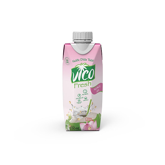 COMBO 10 HỘP NƯỚC DỪA VICO FRESH 330ML (5 SEN, 5 DỨA)