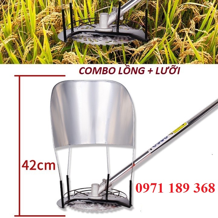 Lồng gặt lúa và lưỡi cắt lúa lắp cho máy cắt cỏ