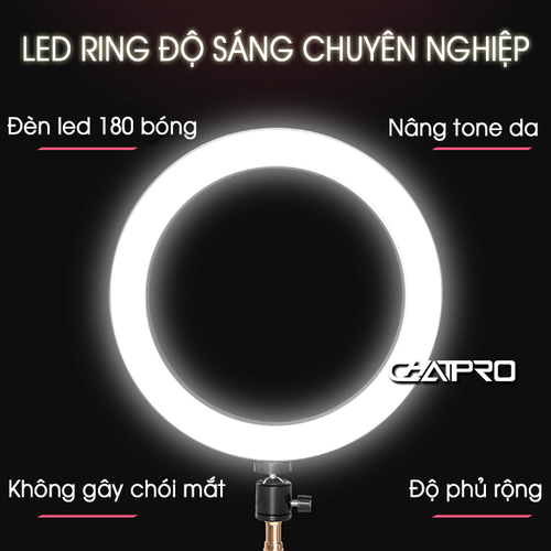 Đèn Live Stream 33/36/45/54cm 3 Kẹp + 3 Chế Độ + Remote + Chân 2m