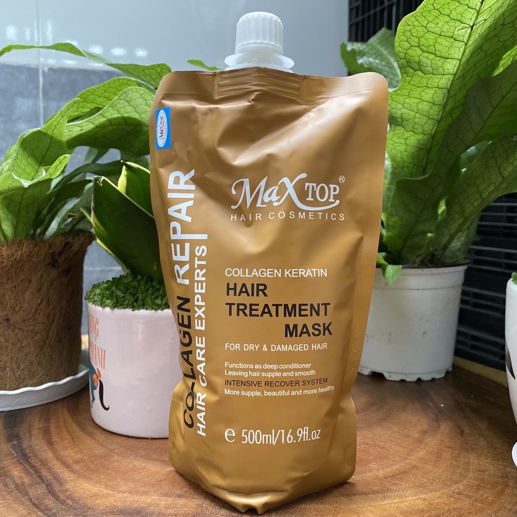 [HCM]Hấp Phục Hồi Tóc MAXTOP Collagen Keratin Hair Mask 500ml