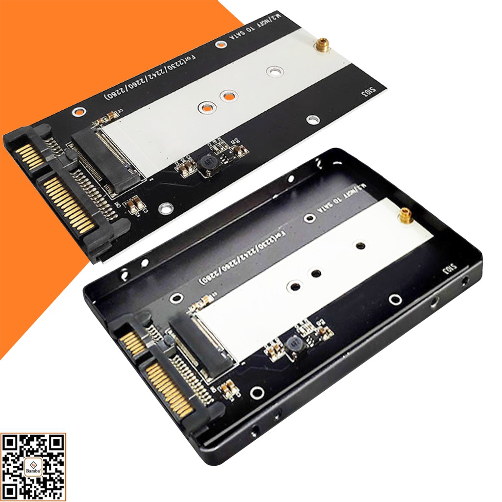 Hộp đựng ổ cứng ssd m2 ra sata - box ssd m2 ra sata 3 bamba b3 - vỏ nhôm