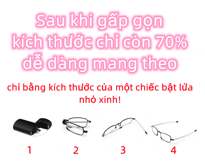 Kính lão gấp gọn chất lượng cao có độ sẵn 0.5-6 độ cho người già đọc sách viễn thị mọi khoảng cách cực tiện lợi nam nữ
