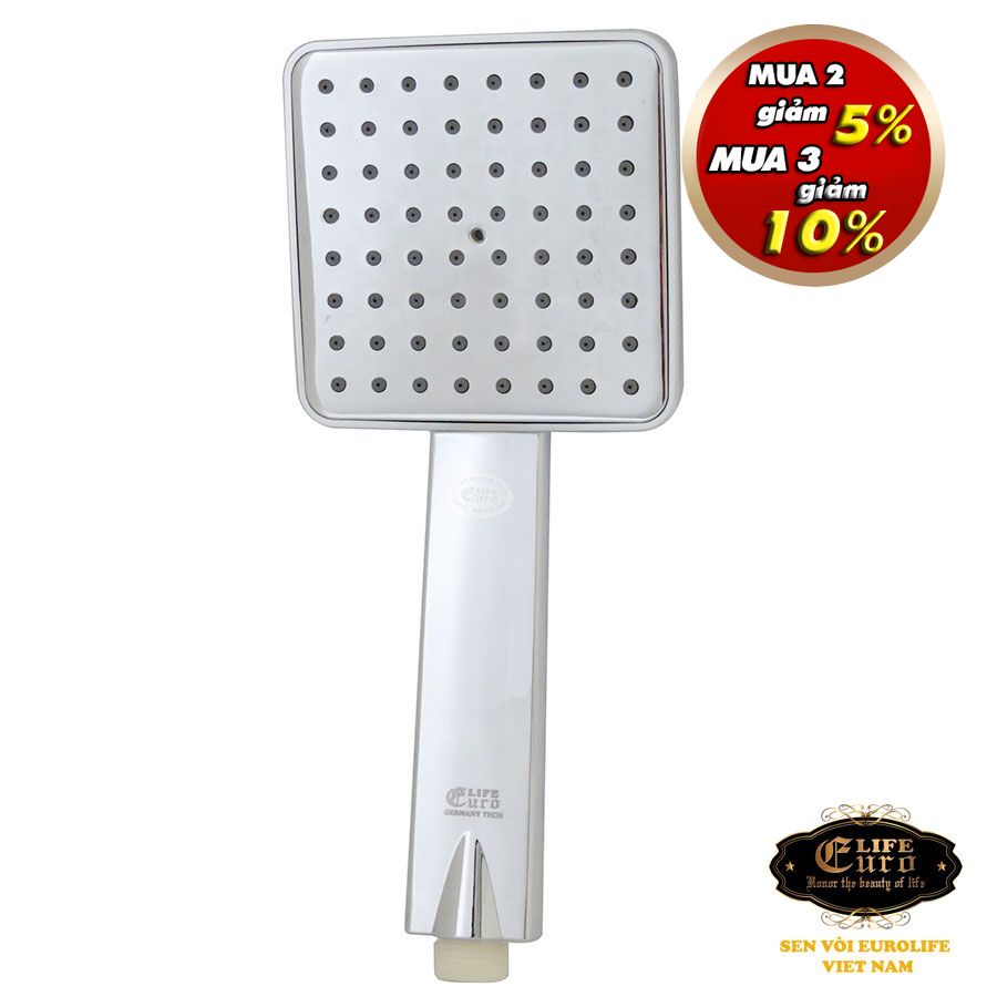 Tay sen vuông 1 chế độ phun nước Eurolife EL-H111 (Trắng bạc)