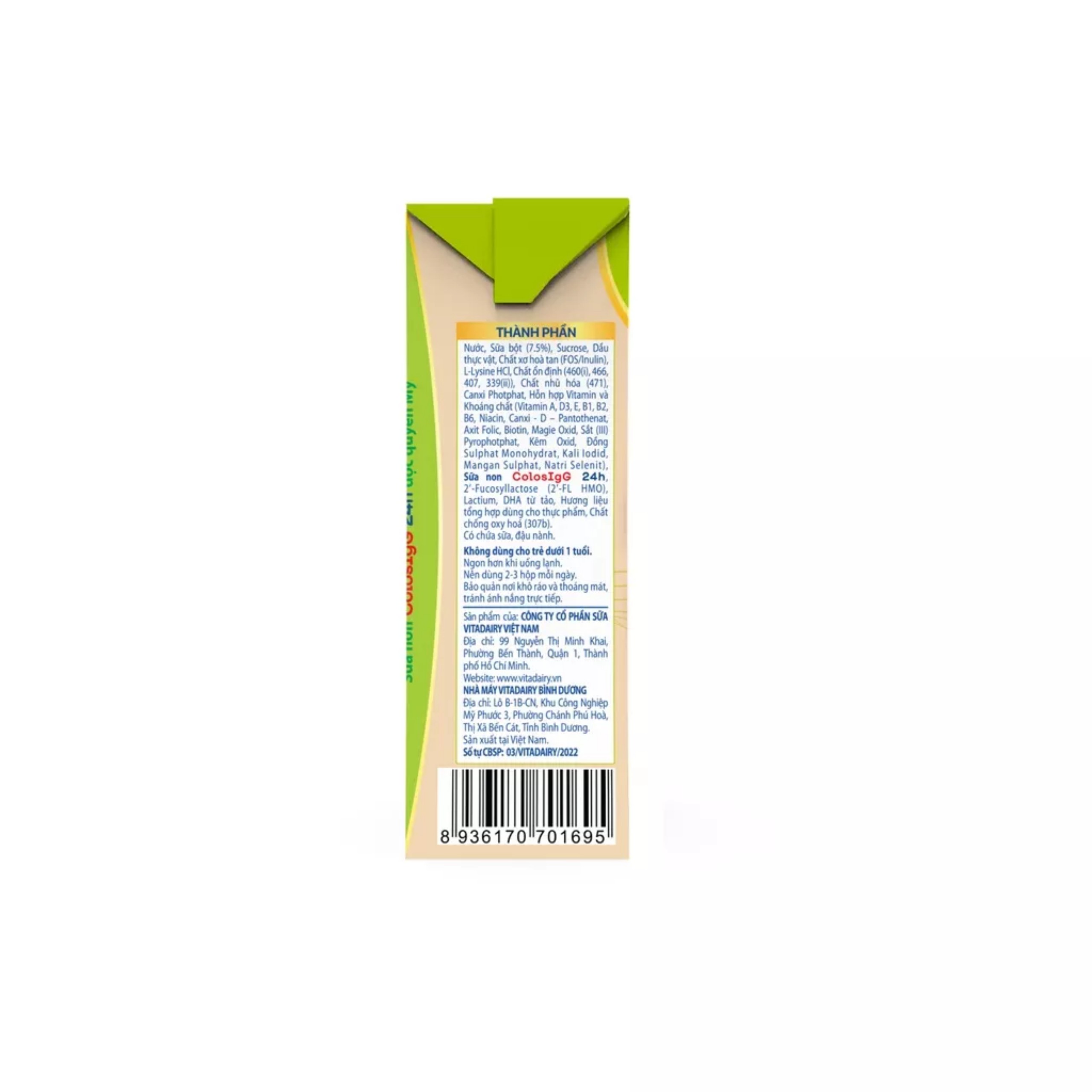 (HSD T7-2026) COMBO 5 Lốc 20 Hộp Sữa Bột Pha Sẵn Colos DHA+ 180ml.
