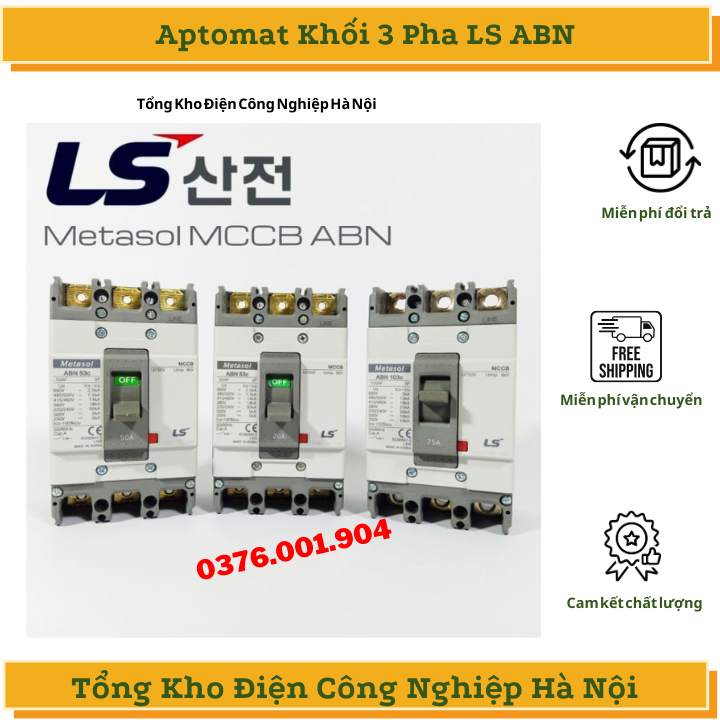 APTOMAT Át khối 3 Pha MCCB LS 3P ABN 20A - 100A