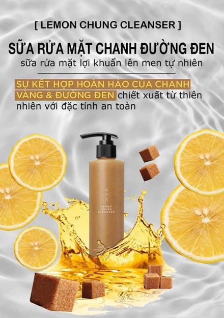 Sữa Rửa Mặt Chanh Đường Đen Lemon Chung Cleanser 200ml